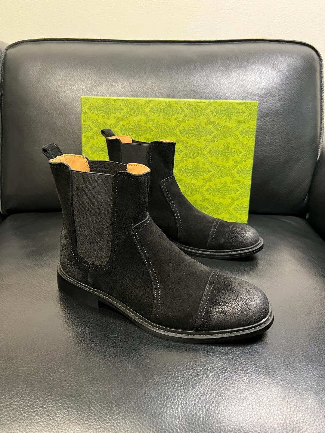 Men's shoes 💰900 Gucci High-quality top crafts Gucci Leather shoes and boots high-top series counter synchronization Original factory configuration, original cowhide imported from Italy, imported water-dyed cow lining, soles: original factory special supply original sole super comfortable, original factory and single goods High quality, welcome to compare and synchronization at the counter, code number 39-44 (customized 45)